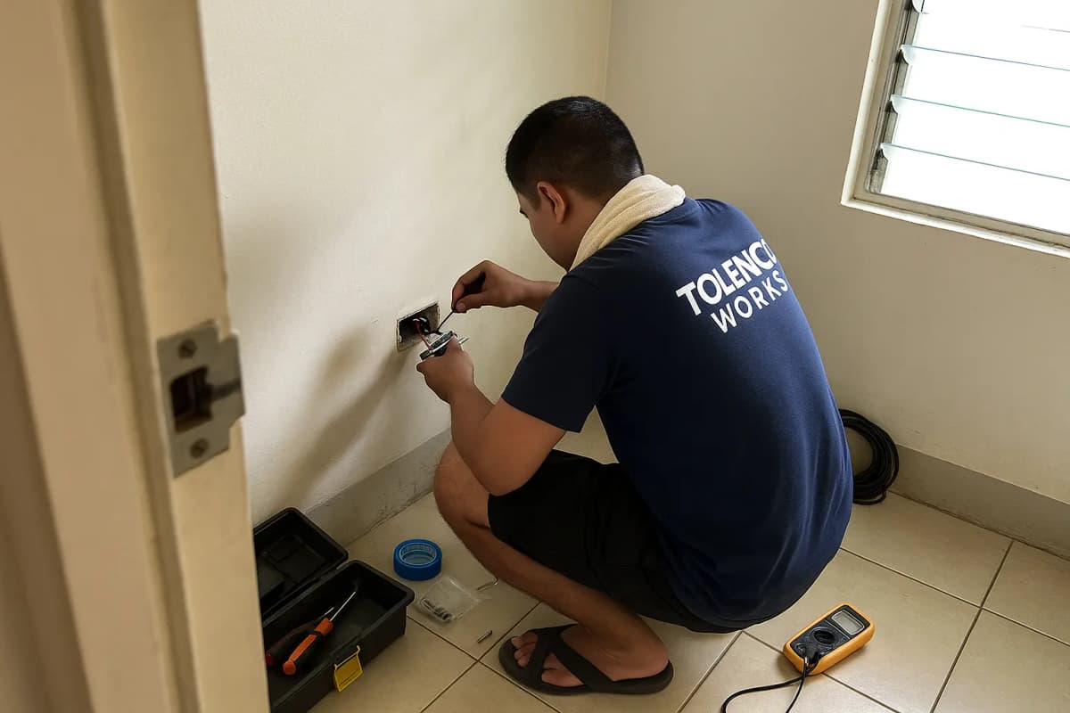 A professional Tolenco Works technician providing Electrical Services in a Cebu home.